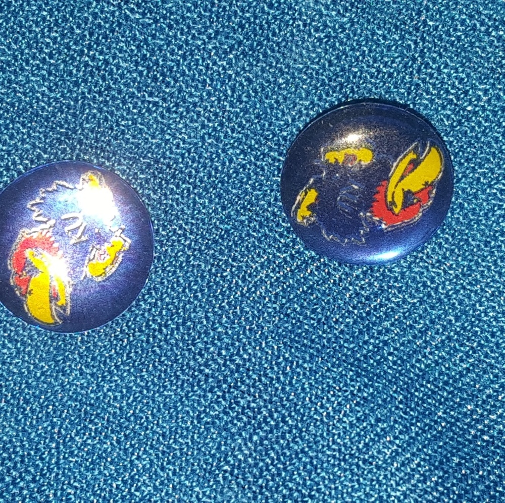 Ku Jayhawk post earrings - Picture 1 of 4